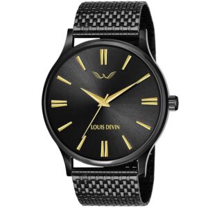 Black Metal Chain Analog Watch