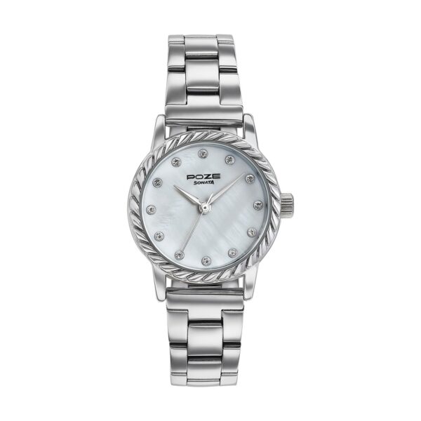 Sonata Poze MOP White Dial watch for women