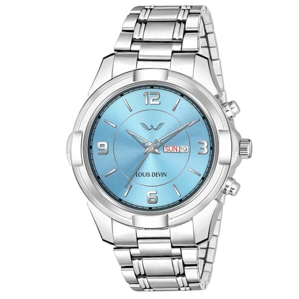 steel chain analog watch for men